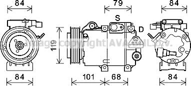 Prasco HYAK374 - Компрессор кондиционера avtokuzovplus.com.ua