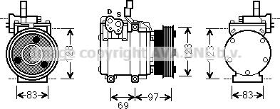 Prasco HYK065 - Компресор, кондиціонер autocars.com.ua