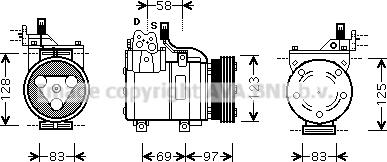 Prasco HYK093 - Компресор, кондиціонер autocars.com.ua