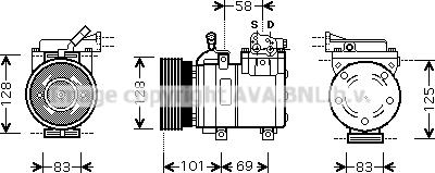 Prasco HYK159 - Компрессор кондиционера autodnr.net