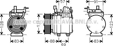 Prasco HYK258 - Компресор, кондиціонер autocars.com.ua