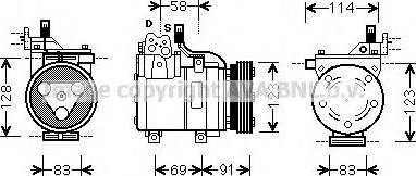 Prasco HYK267 - Компресор, кондиціонер autocars.com.ua