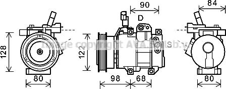 Prasco HYK272 - Компрессор кондиционера avtokuzovplus.com.ua