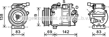 Prasco HYK281 - Компрессор кондиционера avtokuzovplus.com.ua