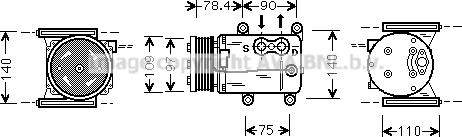 Prasco JRAK025 - Компресор, кондиціонер autocars.com.ua