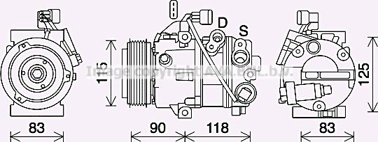 Prasco KAK284 - Компресор, кондиціонер autocars.com.ua