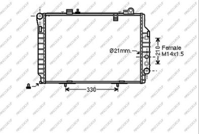 Prasco ME025R008 - Радіатор, охолодження двигуна autocars.com.ua