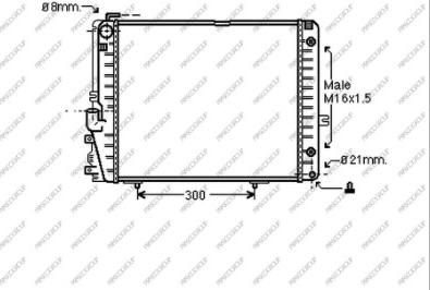 Prasco ME031R006 - Радіатор, охолодження двигуна autocars.com.ua