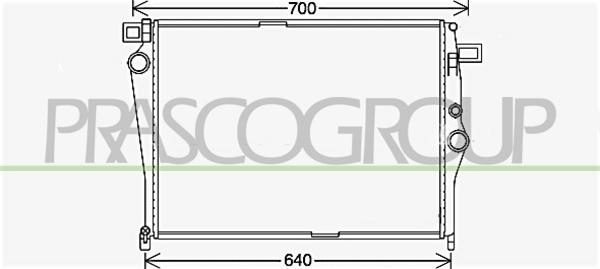 Prasco ME442R003 - Радіатор, охолодження двигуна autocars.com.ua