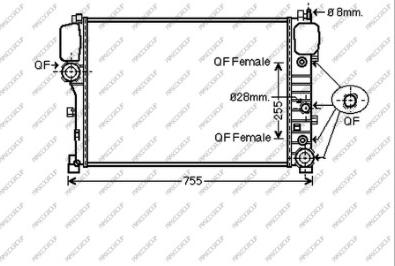 Prasco ME526R002 - Радиатор, охлаждение двигателя avtokuzovplus.com.ua