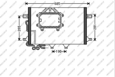 Prasco ME660C002 - Конденсатор, кондиціонер autocars.com.ua