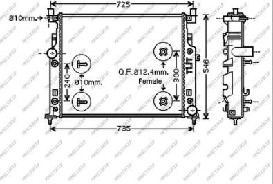 Prasco ME800R001 - Радиатор, охлаждение двигателя avtokuzovplus.com.ua