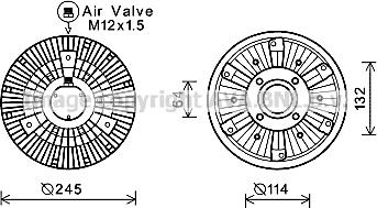Prasco MNC085 - Зчеплення, вентилятор радіатора autocars.com.ua