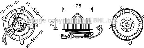 Prasco MS8609 - Електродвигун, вентиляція салону autocars.com.ua