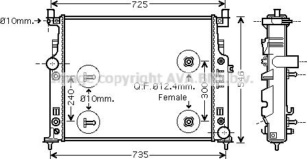 Prasco MSA2436 - Радіатор, охолодження двигуна autocars.com.ua