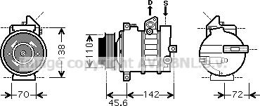 Prasco MSK438 - Компрессор кондиционера autodnr.net