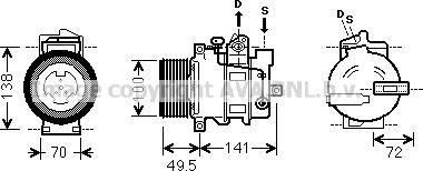 Prasco MSK476 - Компрессор кондиционера avtokuzovplus.com.ua