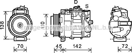 Prasco MSK580 - Компресор, кондиціонер autocars.com.ua