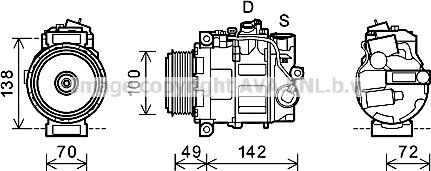 Prasco MSK602 - Компресор, кондиціонер autocars.com.ua