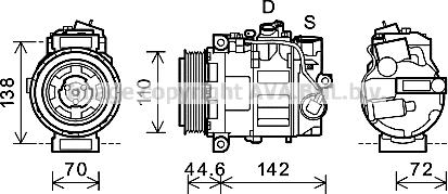 Prasco MSK611 - Компрессор кондиционера autodnr.net