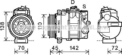 Prasco MSK614 - Компресор, кондиціонер autocars.com.ua