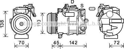 Prasco MSK682 - Компресор, кондиціонер autocars.com.ua