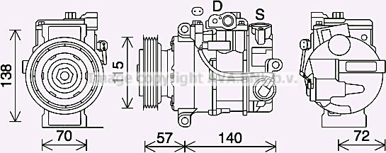 Prasco MSK706 - Компресор, кондиціонер autocars.com.ua