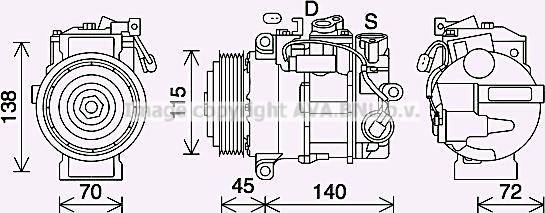 Prasco MSK710 - Компресор, кондиціонер autocars.com.ua