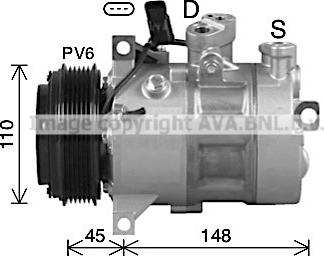 Prasco MSK747 - Компресор, кондиціонер autocars.com.ua