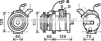 Prasco MTK228 - Компрессор кондиционера avtokuzovplus.com.ua