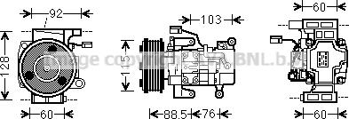 Prasco MZK251 - Компрессор кондиционера avtokuzovplus.com.ua