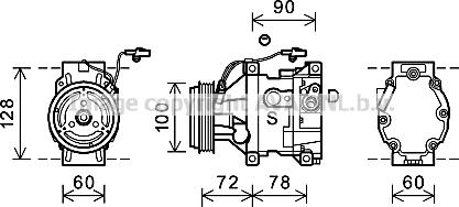 Prasco MZK253 - Компресор, кондиціонер autocars.com.ua