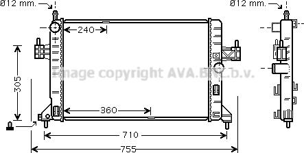 Prasco OL2305 - Радіатор, охолодження двигуна autocars.com.ua