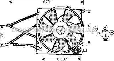 Prasco OL7524 - Вентилятор, охолодження двигуна autocars.com.ua