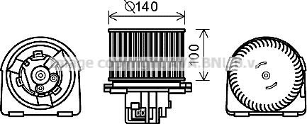 Prasco OL8617 - Электродвигатель, вентиляция салона autodnr.net