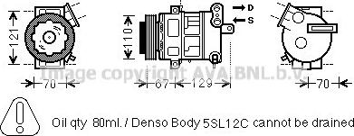 Prasco OLK558 - Компрессор кондиционера autodnr.net