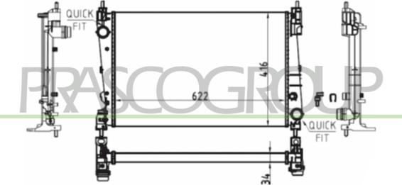 Prasco OP035R004 - Радиатор, охлаждение двигателя avtokuzovplus.com.ua