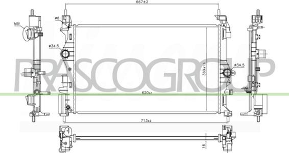 Prasco OP036R002 - Радіатор, охолодження двигуна autocars.com.ua