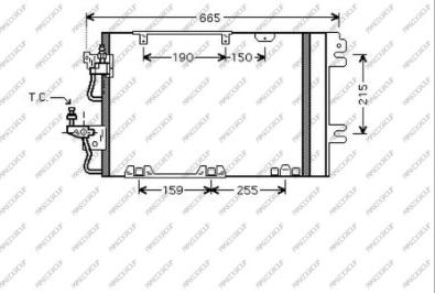 Prasco OP410C004 - Конденсатор, кондиціонер autocars.com.ua