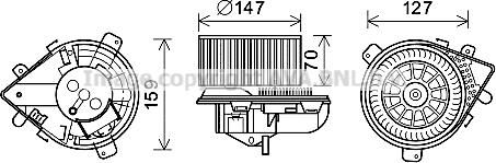 Prasco PE8395 - Електродвигун, вентиляція салону autocars.com.ua