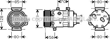 Prasco PEK307 - Компрессор кондиционера avtokuzovplus.com.ua