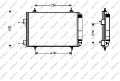 Prasco PG420C003 - Конденсатор кондиционера avtokuzovplus.com.ua