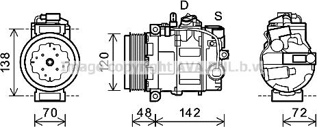 Prasco PRK064 - Компресор, кондиціонер autocars.com.ua