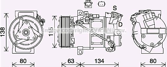 Prasco RTAK640 - Компрессор кондиционера avtokuzovplus.com.ua