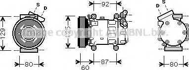 Prasco RTK080 - Компресор, кондиціонер autocars.com.ua