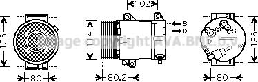 Prasco RTK383 - Компрессор кондиционера avtokuzovplus.com.ua