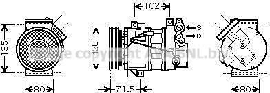 Prasco RTK393 - Компресор, кондиціонер autocars.com.ua