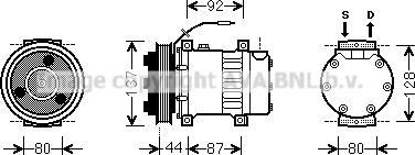 Prasco RTK432 - Компресор, кондиціонер autocars.com.ua