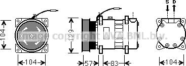 Prasco RTK436 - Компресор, кондиціонер autocars.com.ua