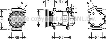 Prasco RTK452 - Компрессор кондиционера avtokuzovplus.com.ua